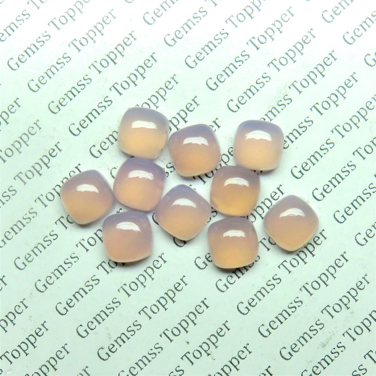 Rose Chalcedony 10x10 mm Cushion Cabochon